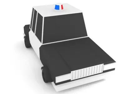 Police Car LOW POLY Low-poly 3D model