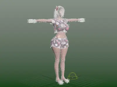 A woman big ass beauty model game character model in FBX format 3D model