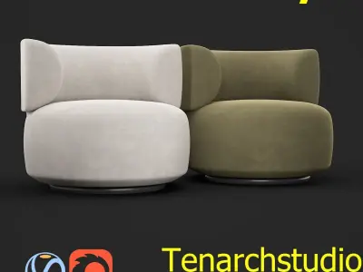 Tenarchstudio K WAIT Armchair Render ready 3D model