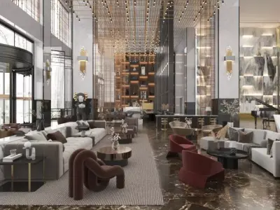 Hotel Lobby 3D model get