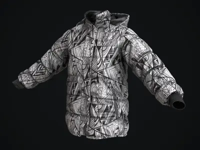 Snowboarding winter jacket Low-poly 3D model