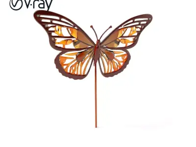 Butterfly Sculpture Model Pack with PBR Textures Low-poly 3D model