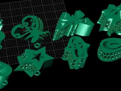 3D necklace 3d  8 models   NEW MODELS  3D print model