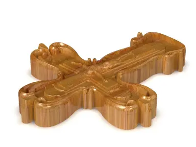 Cross 3D print 3D model wooden 3D model