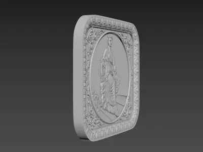 Bas-Relief  Maiden with harp 3D model