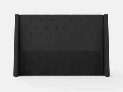 Empire Bed Headboard Black Low-poly 3D model