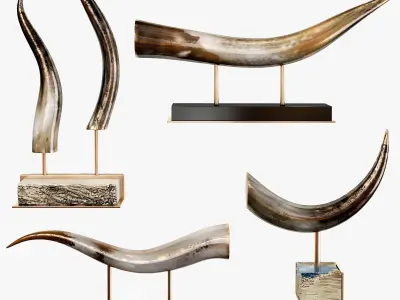 Sculptures of decorative horns 3D model