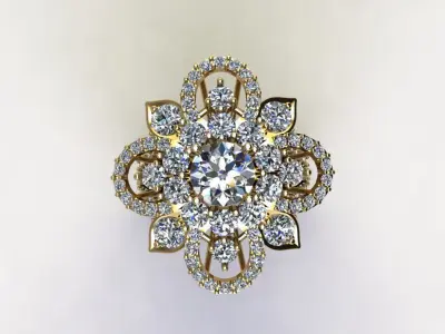 women design ring in Asia for diamond R78 3D model