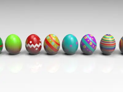 Easter egg Low-poly 3D model