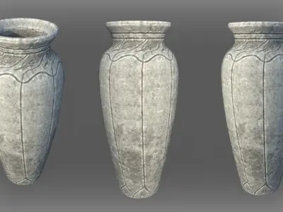 3 Vase for Games Low-poly 3D model