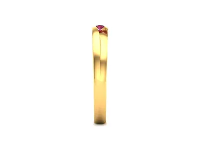 Band 3dm Render Details gold ring with ruby stone 3D print model