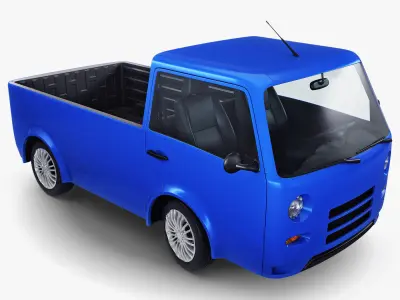Kei Truck Concept Retro Style Blue 3D model