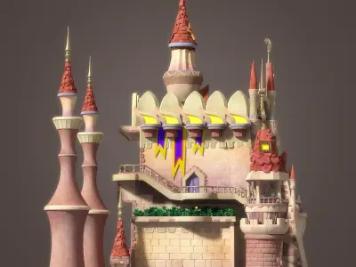 Cartoon Castle Free low-poly 3D model