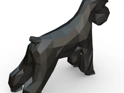 Schnauzer dog  low poly 3D print model