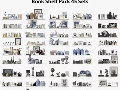 Book Shelf Pack 45 Sets 3D model