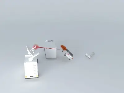 chase truck with laser Free 3D model