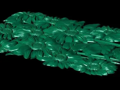 beautiful relief sunflowers 3D model