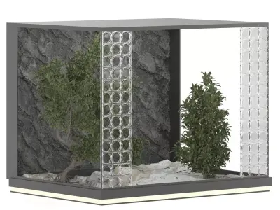 Indoor Garden with Glass Block Walls 3D model