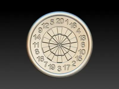 Dart Board Pendant Necklace Charm Bracelet Jewelry 3D print model