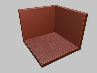 Isometric room template - recolorable Free low-poly 3D model