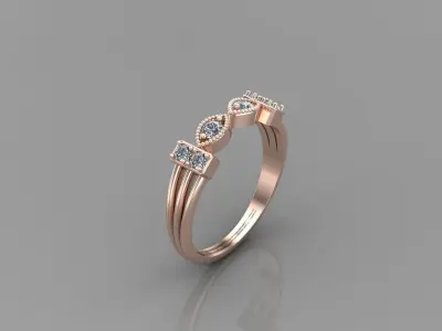 Solitaire Ring SR67 Version 1 3D model