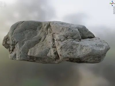 Smooth Granite - 8K Textures - 6 Mesh Resolutions Low-poly 3D model