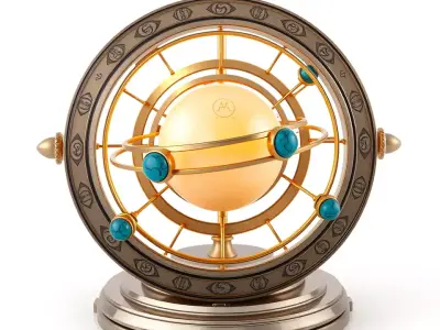 Celestial Orrery Bronze model pack Low-poly 3D model