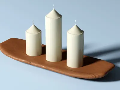 Candle arrangement Low-poly 3D model