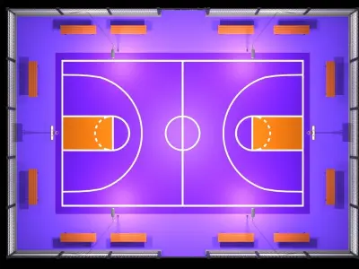 Basketball court A3 Low-poly 3D model