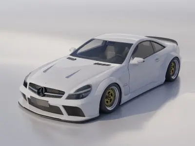 CAR - Mercedes sl65 amg with interior Low-poly 3D model