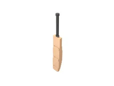 Voxel Cricket Bat v1 002 Low-poly 3D model