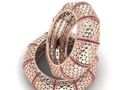 DIAMOND TURKEY SYLISH BANGLE BRACELET 3D print model