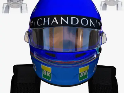 Alonso Helmet 2018 Low-poly 3D model