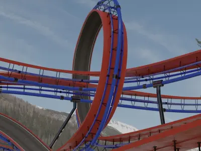 Acrobatic Track Low-poly 3D model