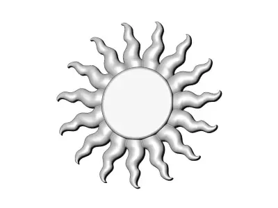 Sun onlay relief 3D print model