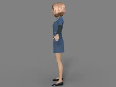 3D Cartoon Character Girl 3D model