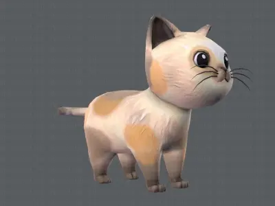 Cat Cartoon V01 Low-poly 3D model