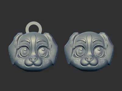 dog two side pentant  3D print model