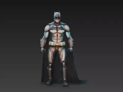 Dark Vigilante Hero Armored Caped Guardian 3D Character Model 3D model