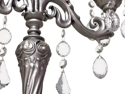 Silver classic tabletop candelabra Candle Holder candlestick  3D model
