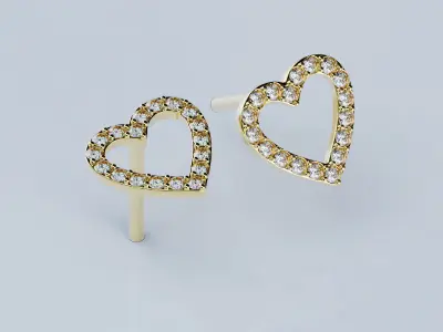 Earringss Heart 3D print model