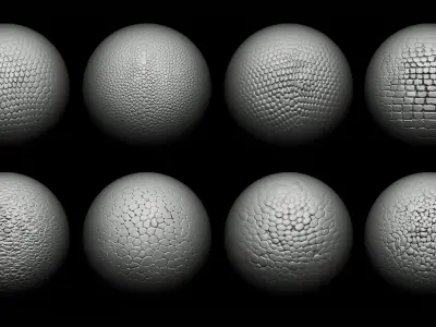 40 Dragons and Reptiles Skins Brush  Alphas Texture