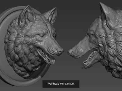 Wolf head colltction 3D Model Collection