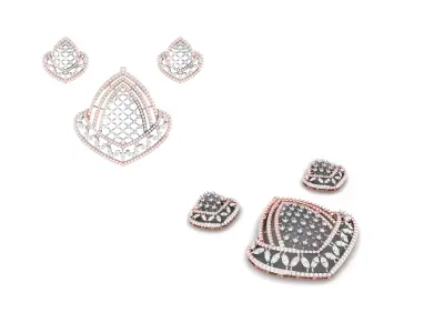 Rose Gold Diamond Pendant 3D Print Model 3D print model 6