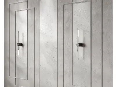 Wall decoration kit with moldings 3D model