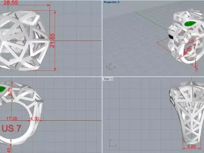 Panther Ring Structured 3D print model