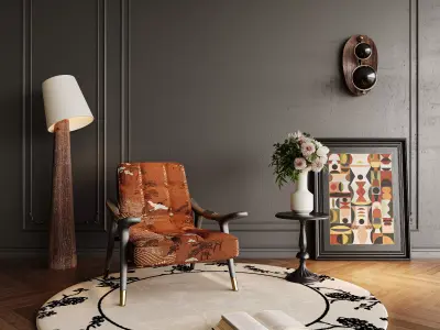 Cozy Reading Corner 3D Scene 3D model