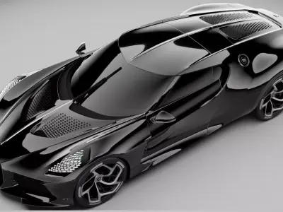 Bugatti La Voiture Noire HQ Interior Exterior 3D model