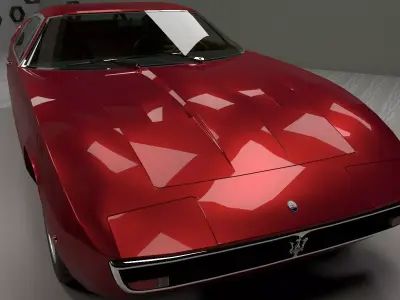 Maserati Ghibli Coupe 1972 Low Poly 3D model