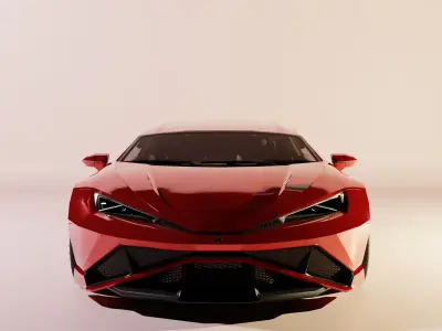 Futuristic Supercar Concept Low-poly 3D model